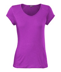 40% off The North Face Womens Short Sleeve Skycrest V-Neck Tee - Magic Magenta