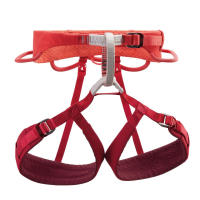 A stylish climbing and mountaineering harness, with adjustable leg loops for single and multi-pitch climbing, tailored to a women's physique.